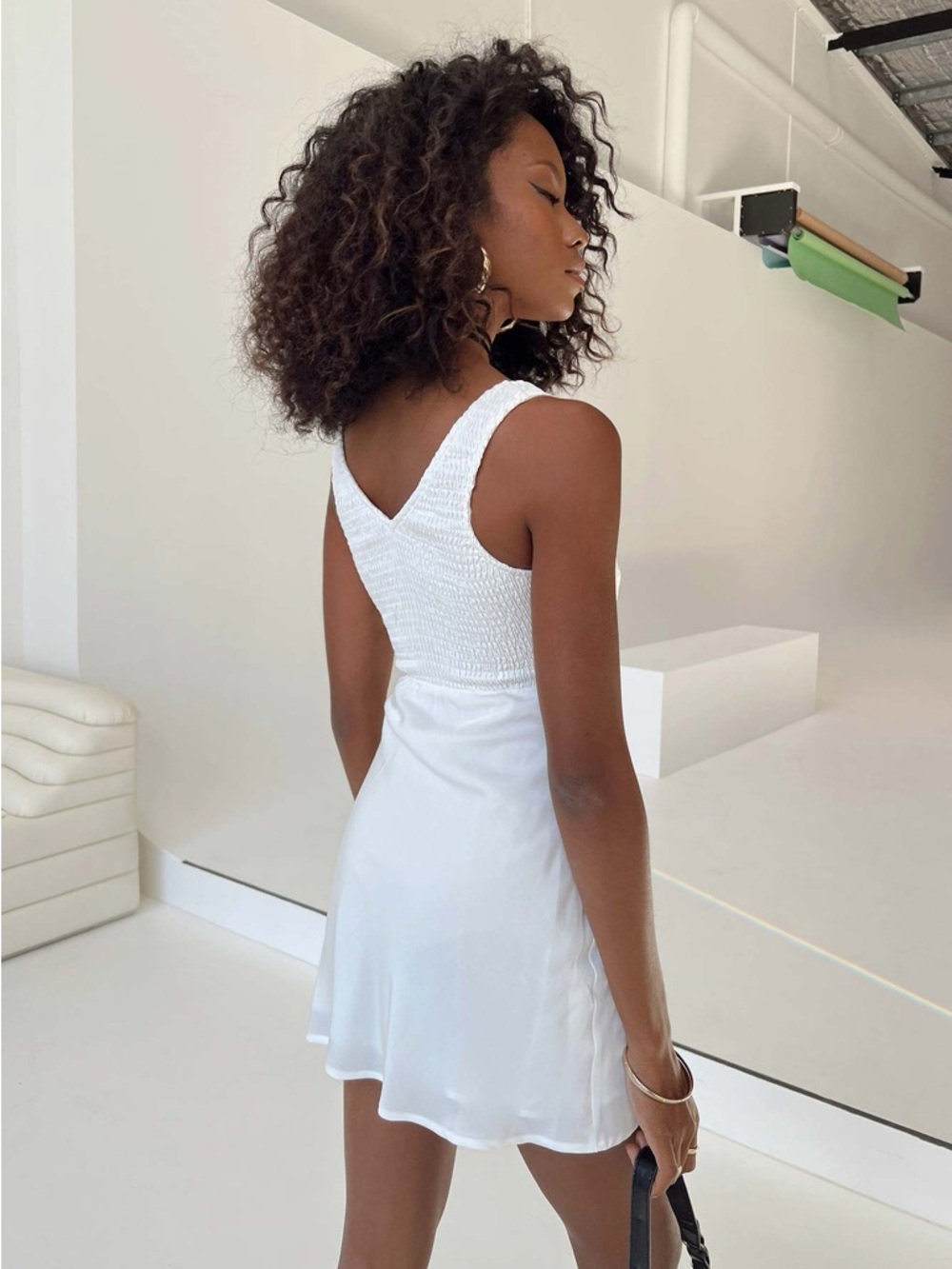 NEW Princess Polly Bareena Mini Dress White Tie Front V-Neck - Picture 4 of 7